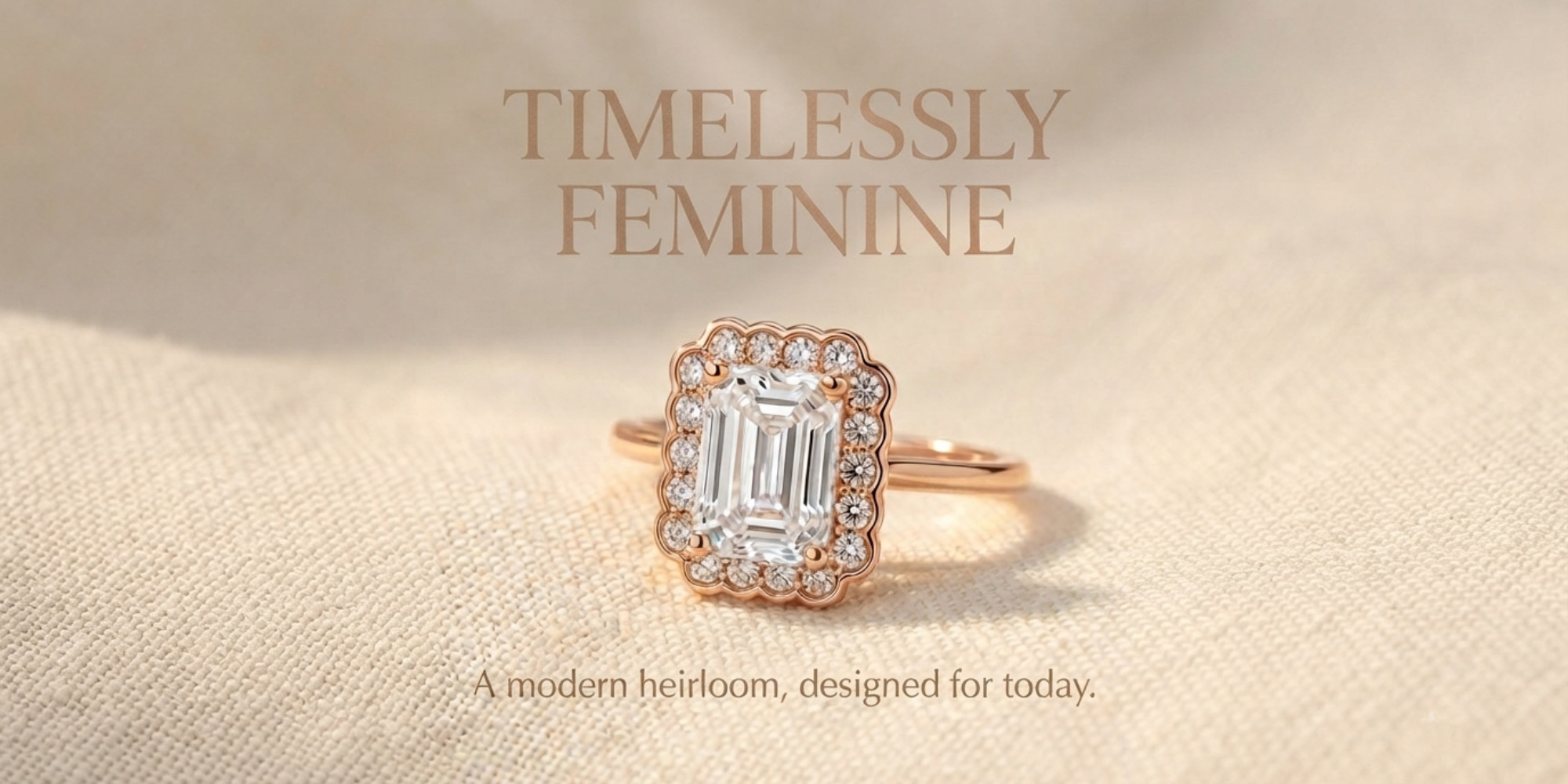 Emerald lab grown diamond in 18k gold