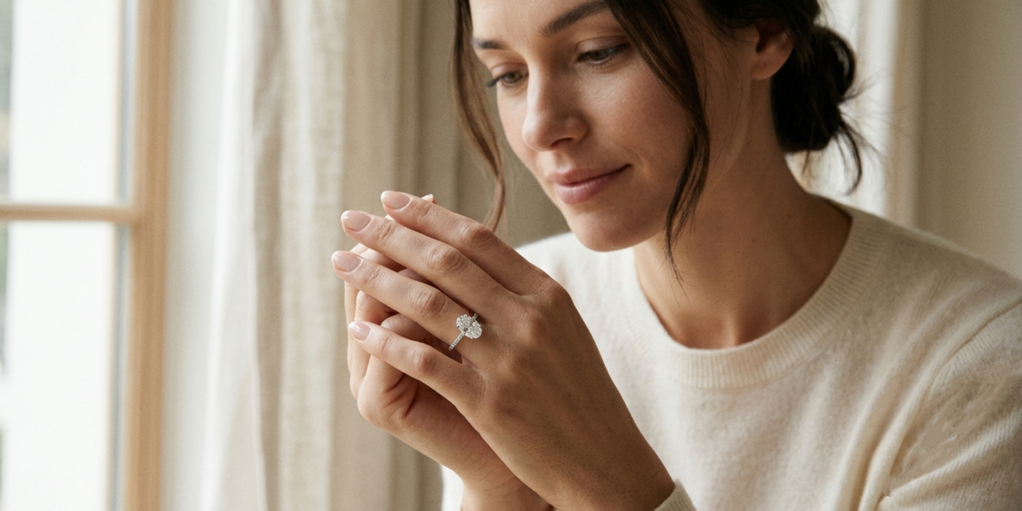 Oval lab grown diamond ring