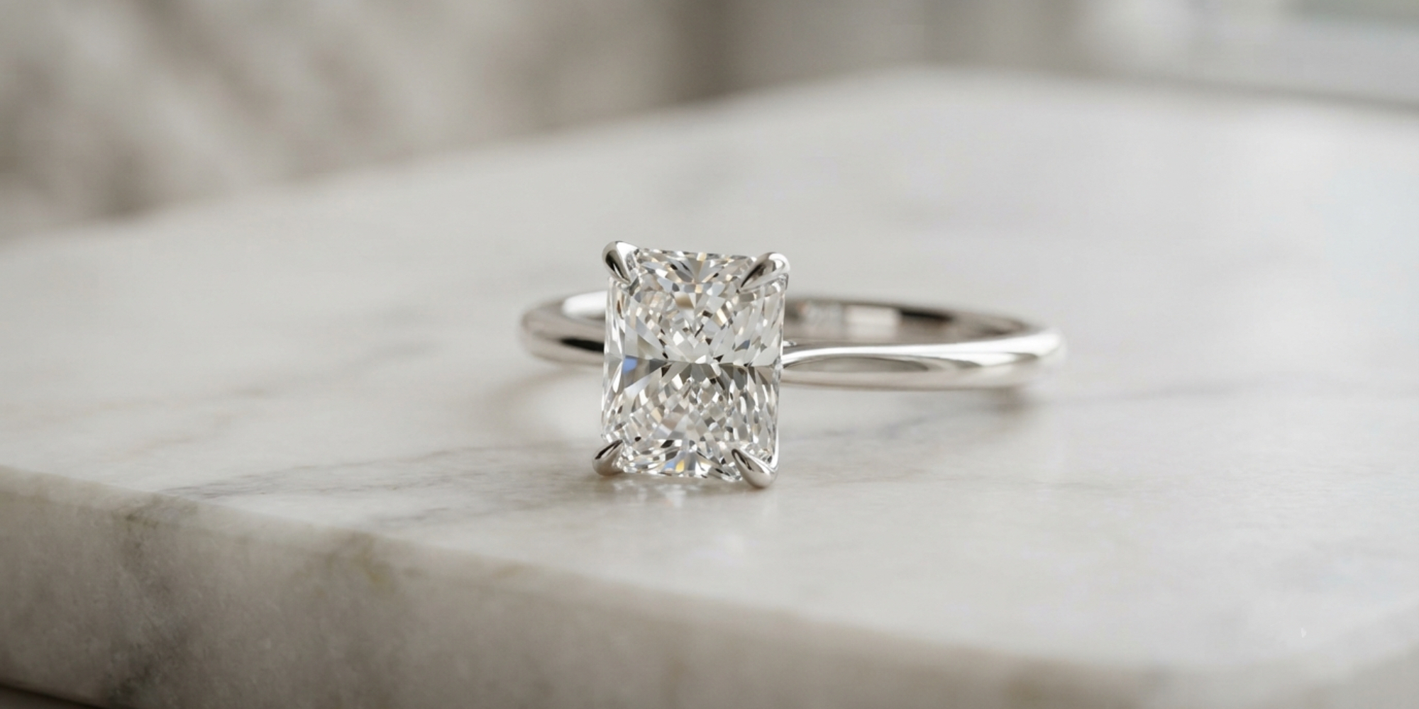 Radiant brilliant lab grown diamond
