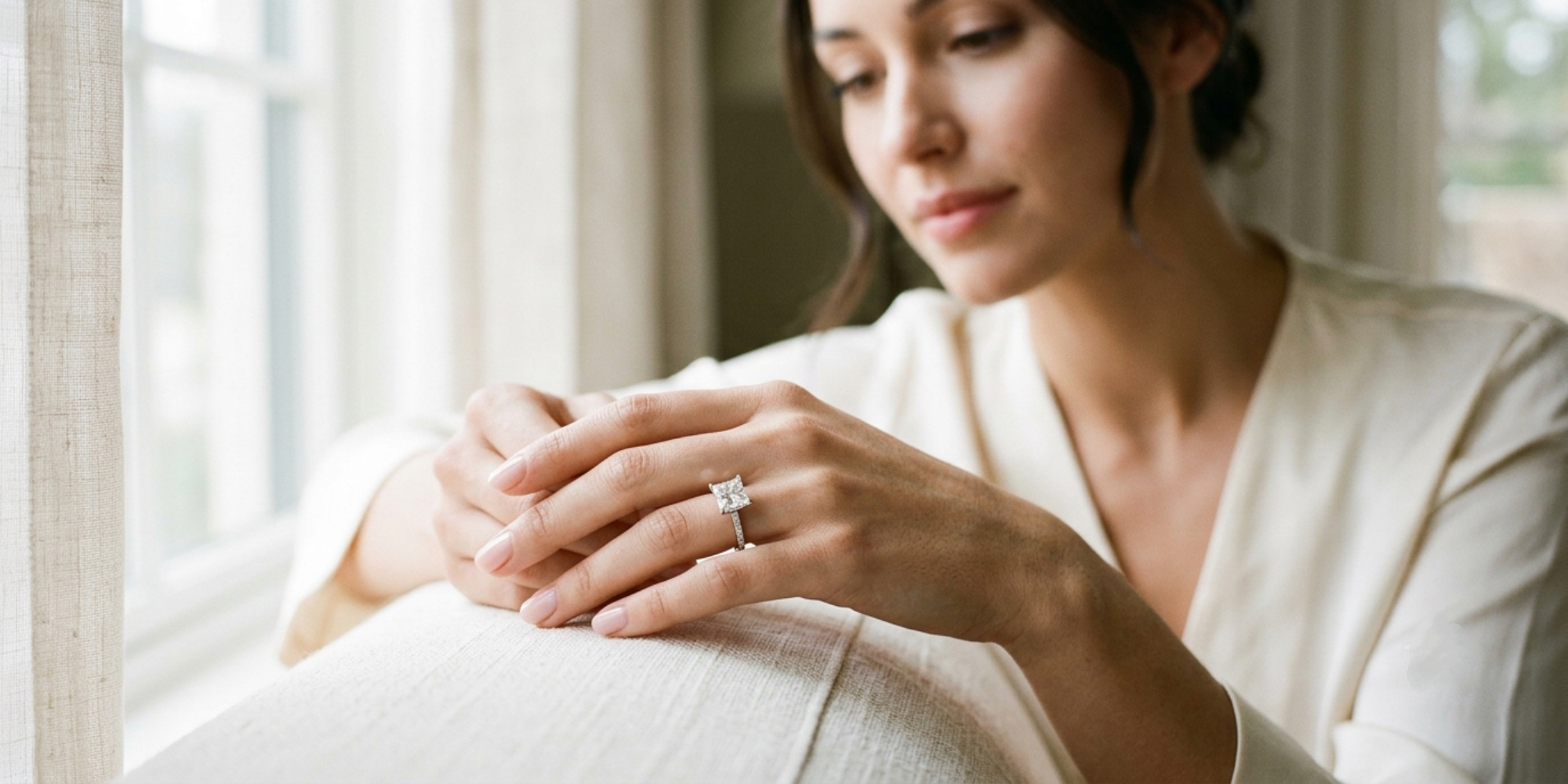 Solitaire princess diamond ring
