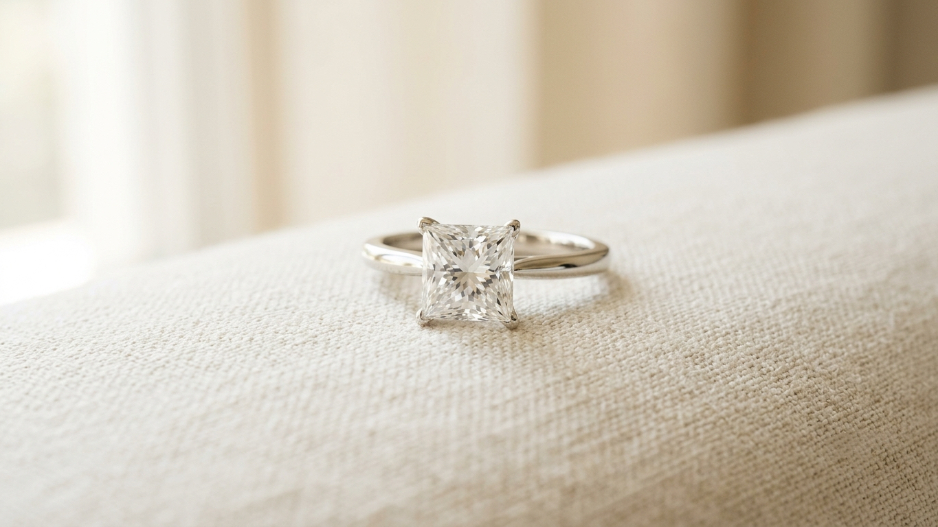 Princess lab grown diamond ring