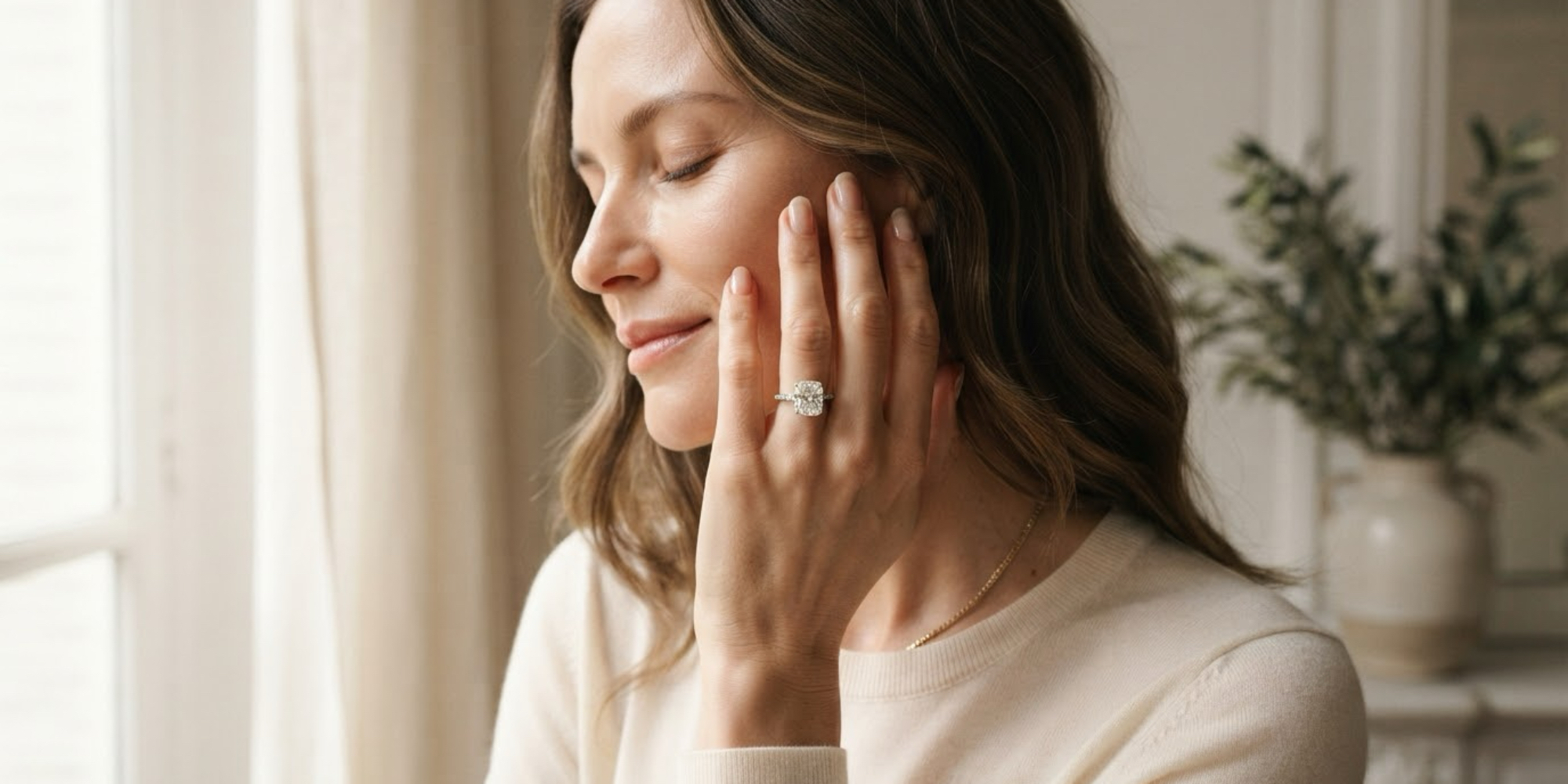 Luxury cushion diamond ring