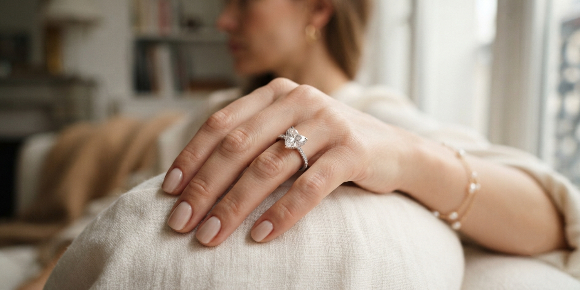 Bespoke heart diamond ring