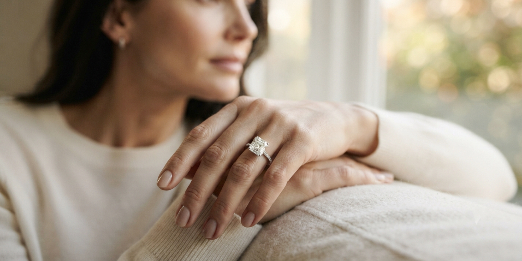 Asscher brilliant lab grown diamond