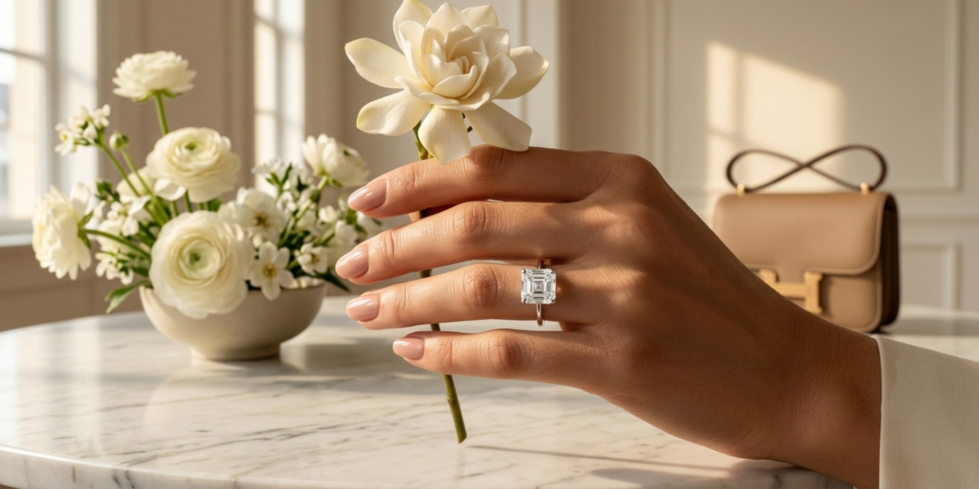 Luxury Asscher diamond ring
