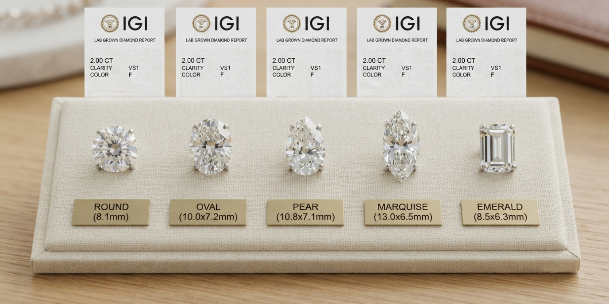 Diamond carat comparison