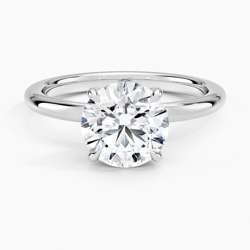 Bloom—Still Light Ring | Solitaire Round Diamond with Chunky Band
