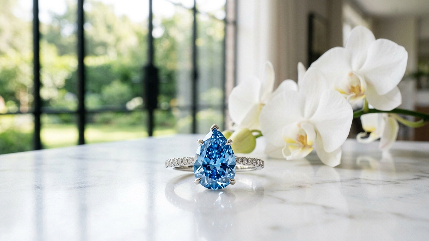 blue diamond ring