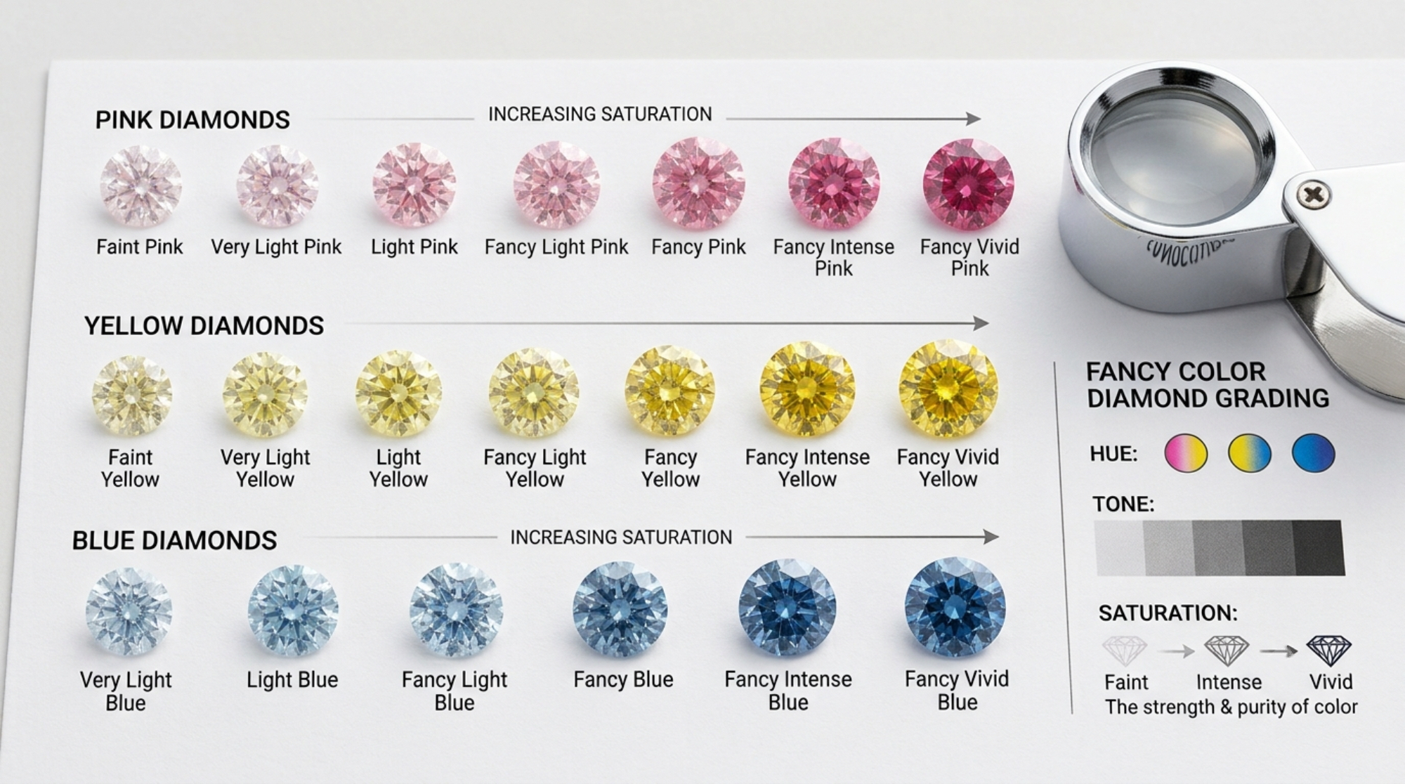 colored diamond grading chart