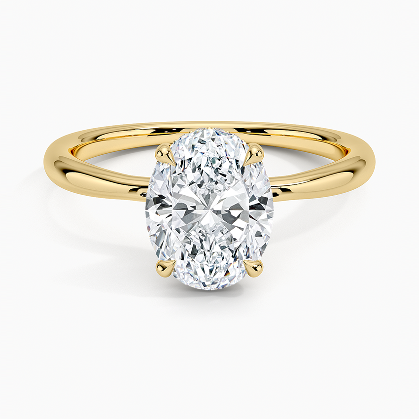 Bloom—Crown Still Ring | Solitaire Oval Diamond with Hidden Halo