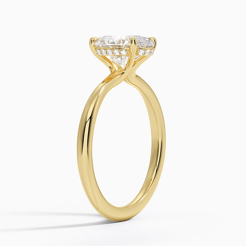 Bloom—Crown Still Ring | Solitaire Oval Diamond with Hidden Halo
