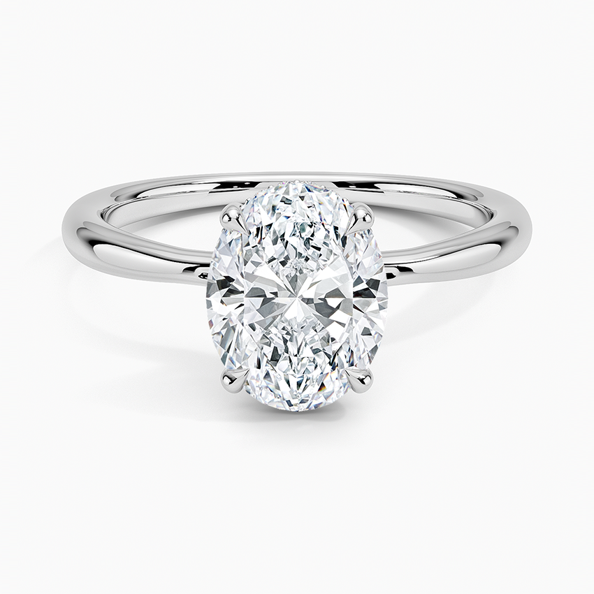 Bloom—Still Light Ring | Solitaire Oval Diamond with Hidden Halo