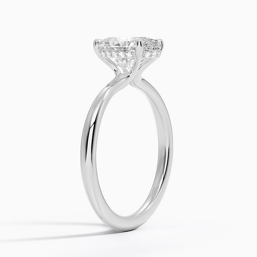 Bloom—Still Light Ring | Solitaire Oval Diamond with Hidden Halo