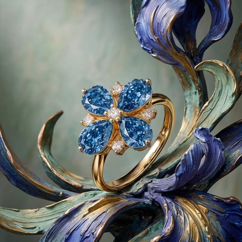 Masterwork | Azure Iris | The Blue Bloom Inspired by Vincent van Gogh’s Irises