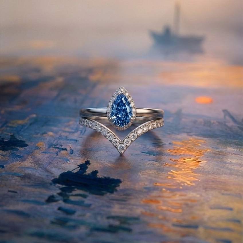 Masterwork | Aube | The Blue Teardrop Inspired by Claude Monet’s Impression · Sunrise