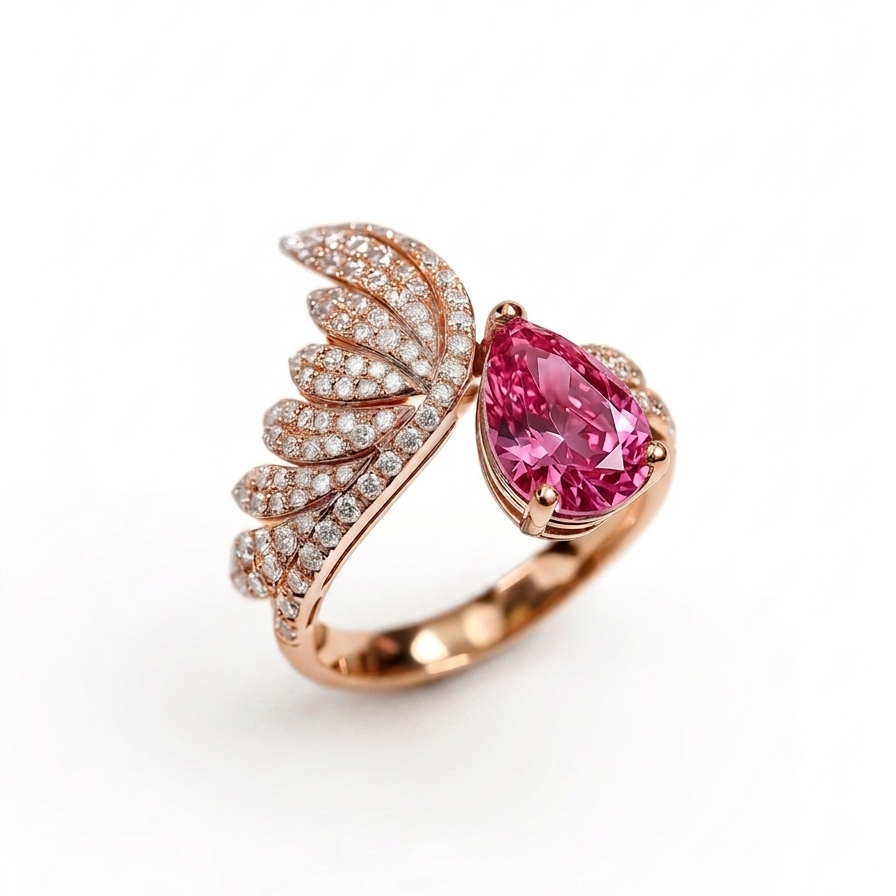 Masterwork | Vanna | The Pink Teardrop Inspired by Rossetti’s Monna Vanna