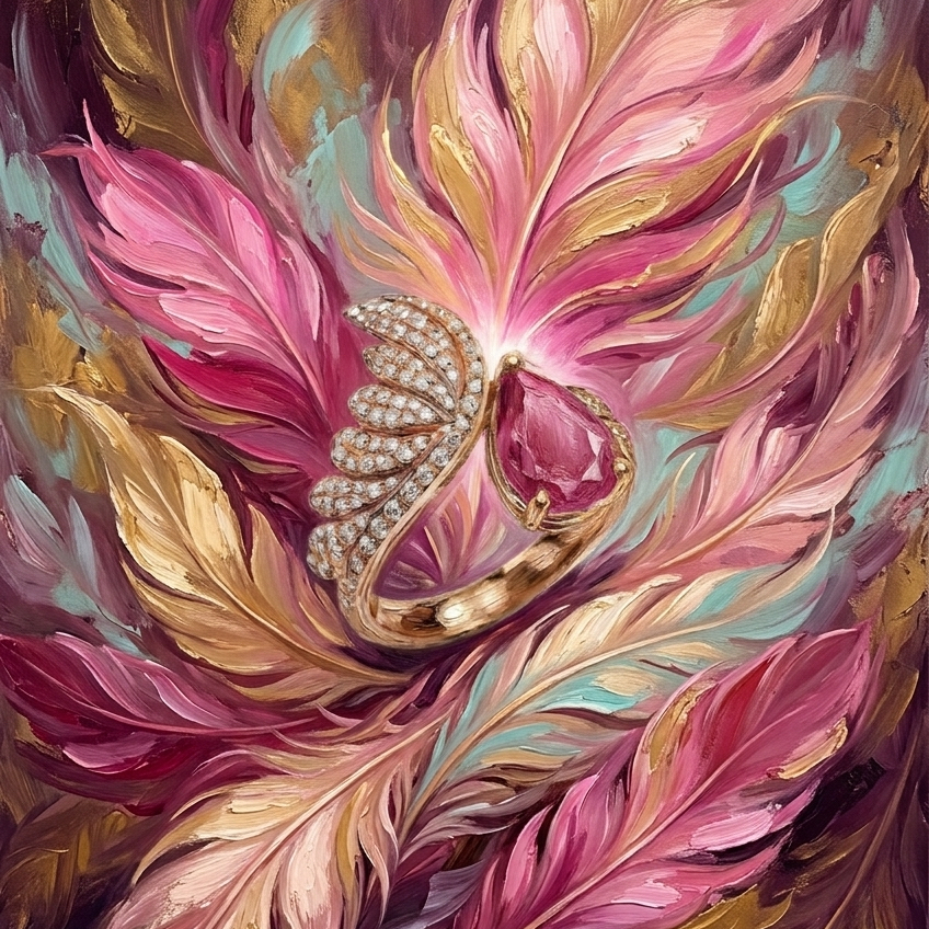 Masterwork | Vanna | The Pink Teardrop Inspired by Rossetti’s Monna Vanna