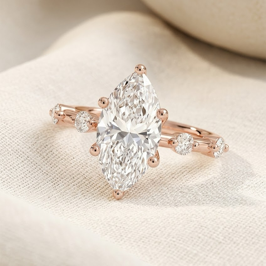 Ascend—Adorn Ring | Marquise Diamond in Round Spaced Coverage