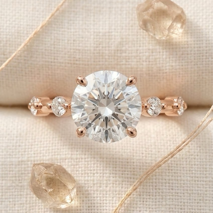 Bloom—Adorn Ring | Round Diamond in Round Spaced Coverage