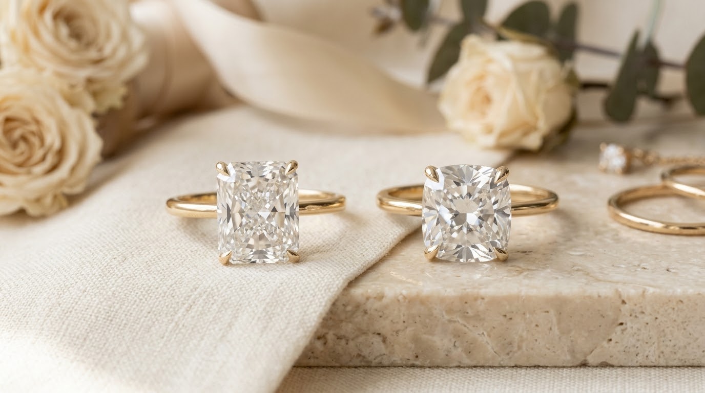 radiant cut vs cushion cut diamond