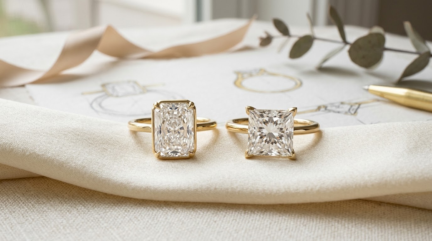 radiant cut vs princess cut diamond