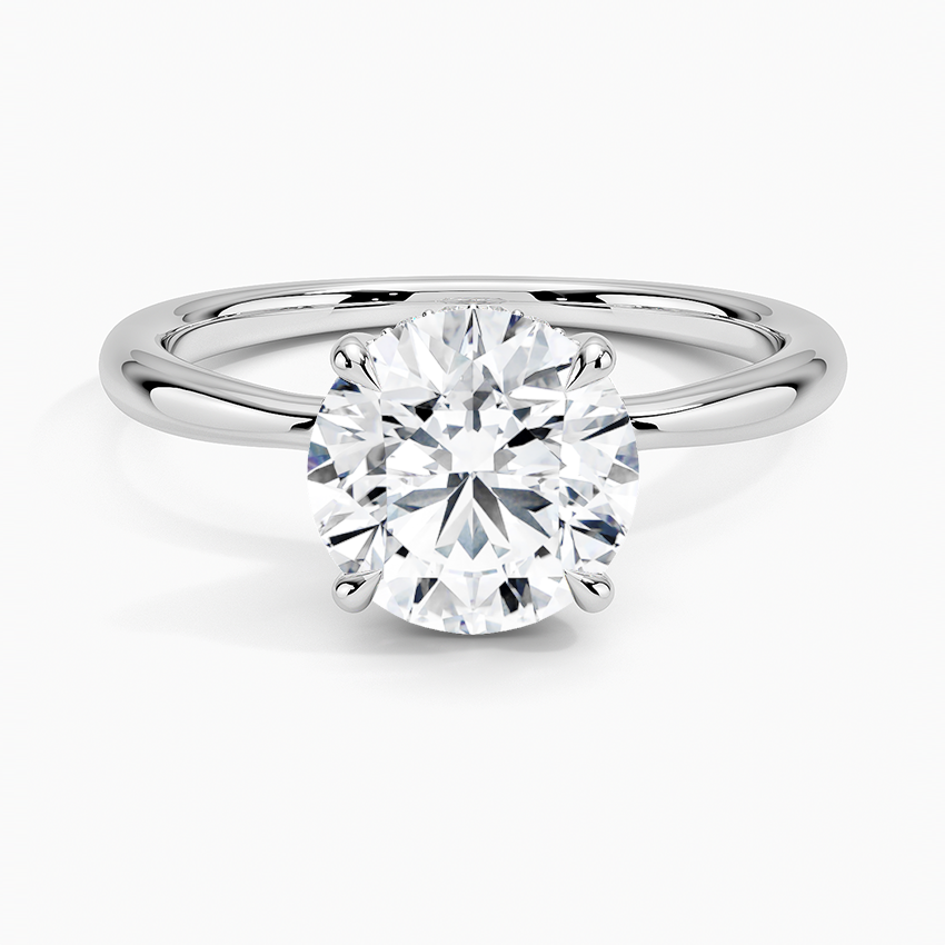 Bloom—Still Light Ring | Solitaire Round Diamond with Hidden Halo