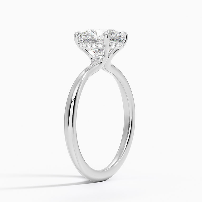 Bloom—Still Light Ring | Solitaire Round Diamond with Hidden Halo