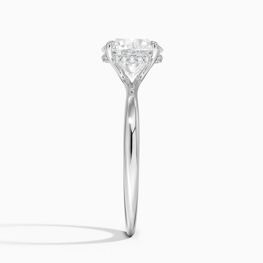 Bloom—Still Light Ring | Solitaire Round Diamond with Hidden Halo