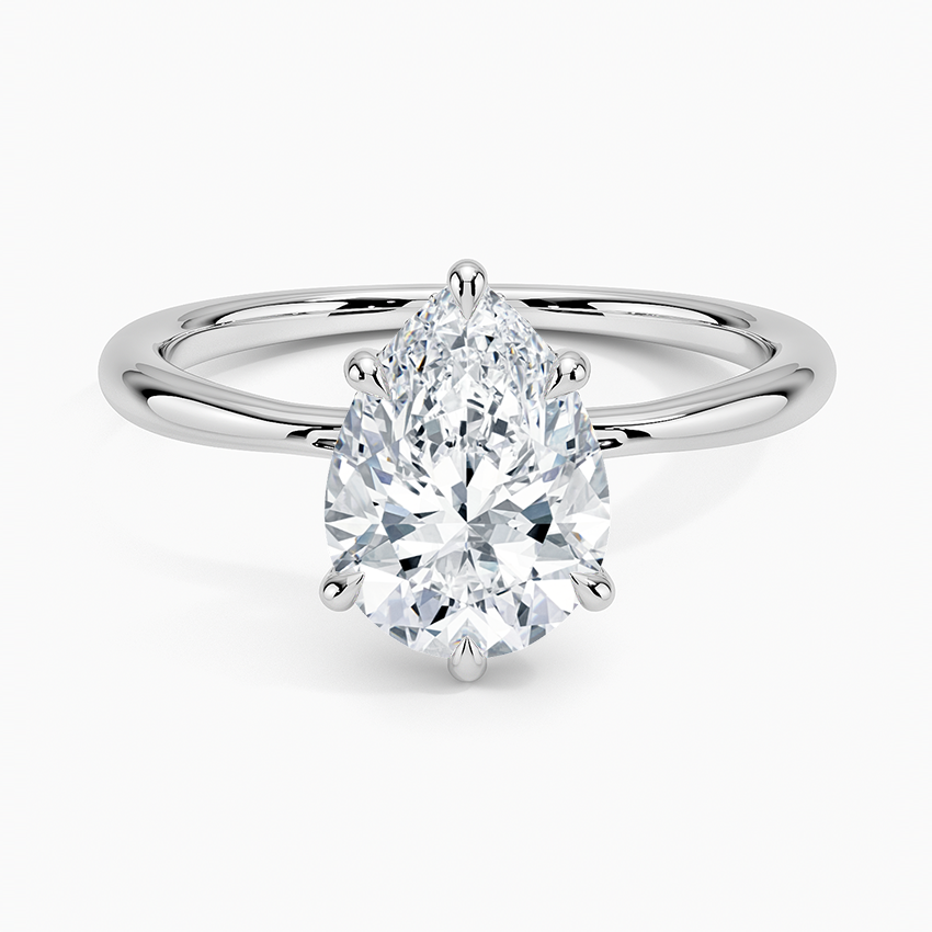 Bloom—Still Light Ring | Solitaire Pear Diamond with Hidden Halo