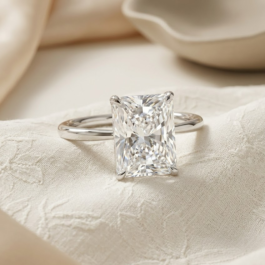 Radiate—Still Light Ring | Solitaire Radiant Diamond