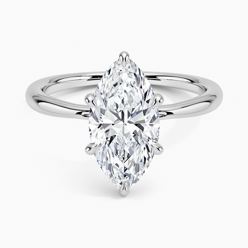 Ascend—Still Light Ring | Solitaire Marquise Diamond with Hidden Halo