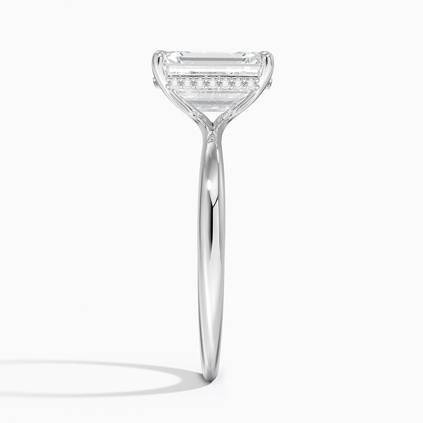 Ascend—Still Light Ring | Solitaire Emerald Diamond with Hidden Halo