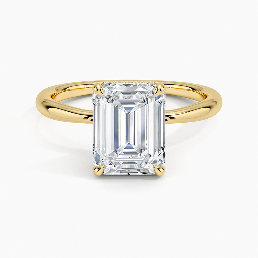 Ascend—Crown Still Ring | Solitaire Emerald Diamond with Hidden Halo