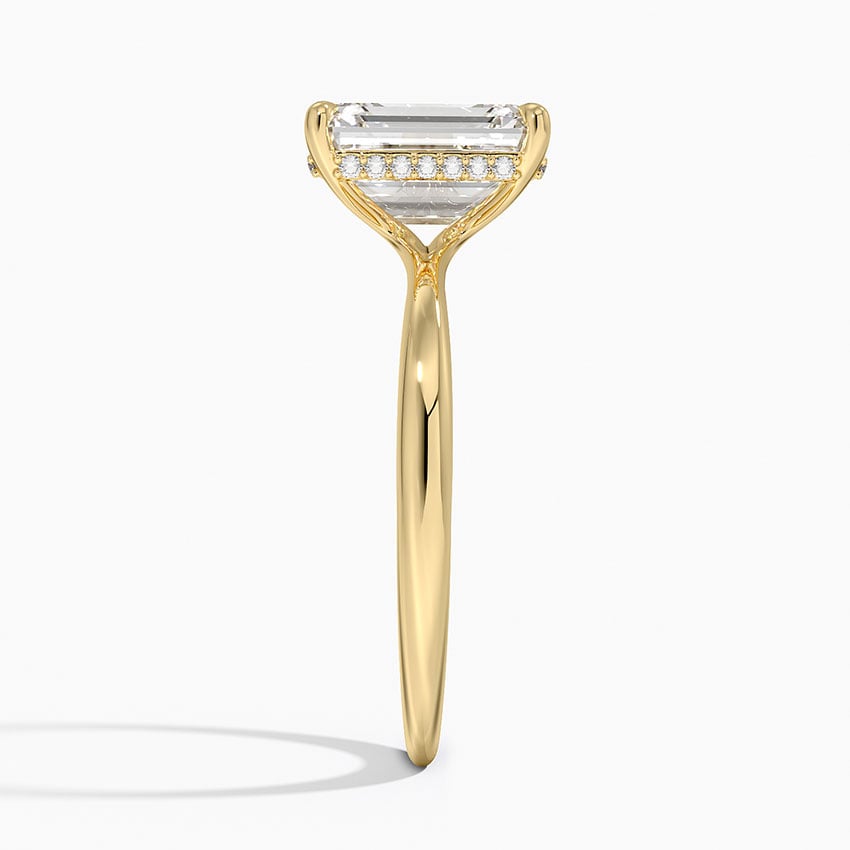 Ascend—Crown Still Ring | Solitaire Emerald Diamond with Hidden Halo