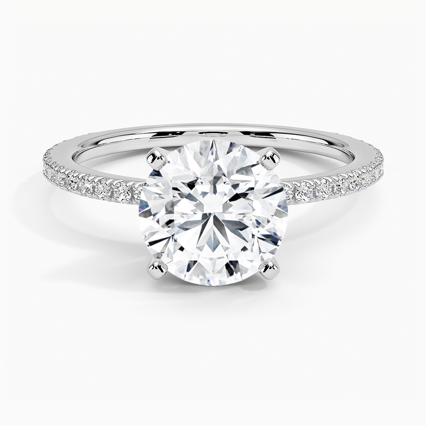 Bloom—Still Light Ring | Round Cut Pave Diamond Ring