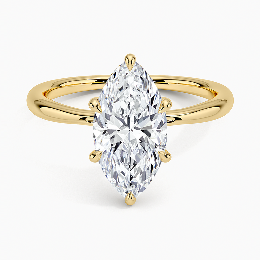 Ascend—Crown Still Ring | Solitaire Marquise Diamond with Hidden Halo