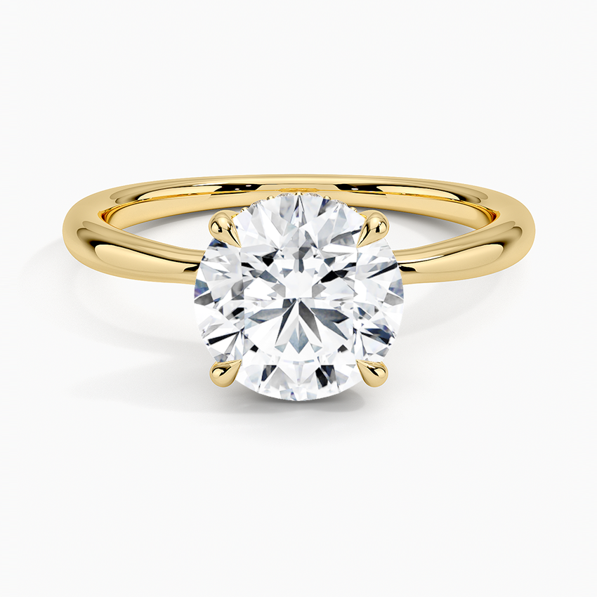 Bloom—Crown Still Ring | Solitaire Round Diamond with Hidden Halo