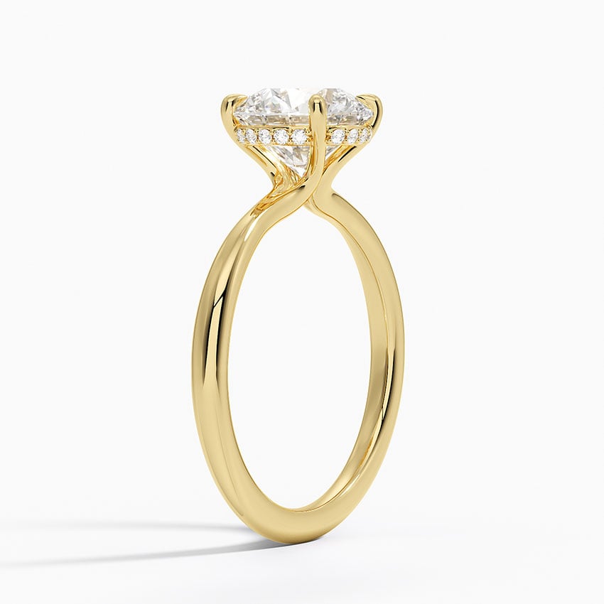 Bloom—Crown Still Ring | Solitaire Round Diamond with Hidden Halo