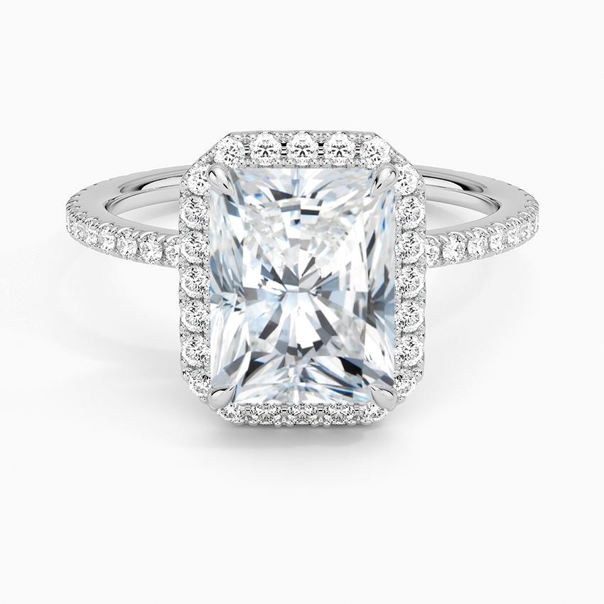 Radiate—Still Light Ring | Radiant Halo Diamond