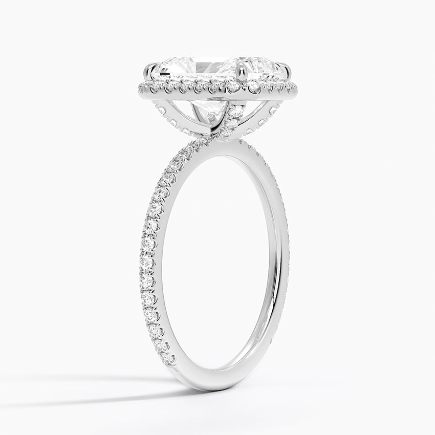 Radiate—Still Light Ring | Radiant Halo Diamond