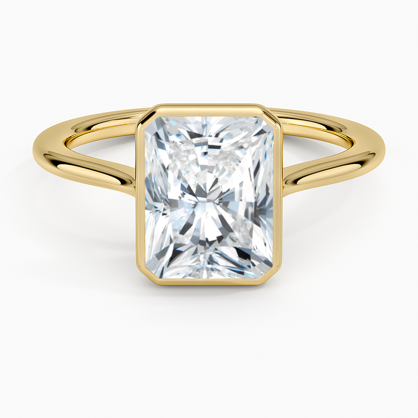 Radiate—Crowned Still Ring | Radiant Diamond in Bezel