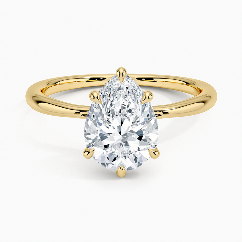 Bloom—Crown Still Ring | Solitaire Pear Diamond with Hidden Halo