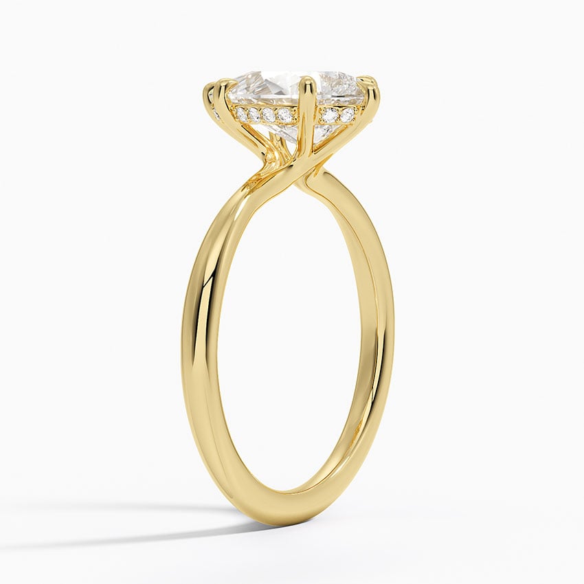 Bloom—Crown Still Ring | Solitaire Pear Diamond with Hidden Halo