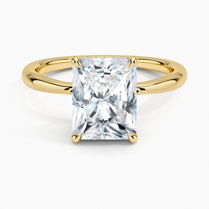 Radiate—Crown Still Ring | Solitaire Radiant Diamond with Hidden Halo