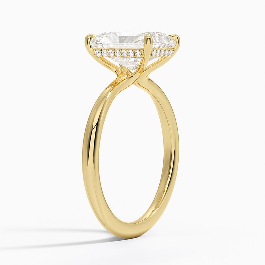 Radiate—Crown Still Ring | Solitaire Radiant Diamond with Hidden Halo