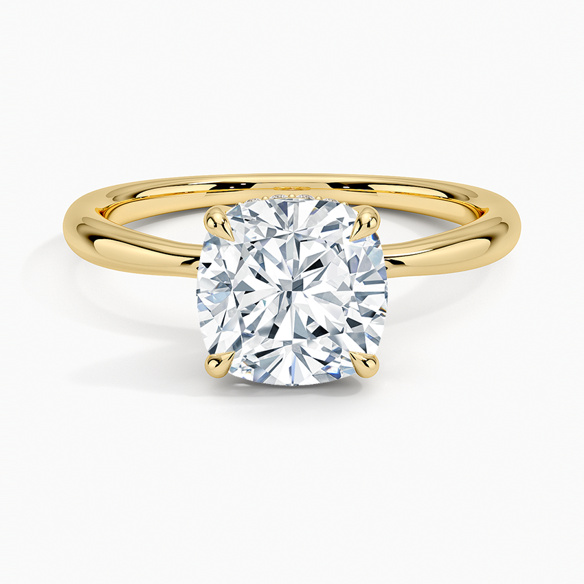 Ascend—Crown Still Ring | Solitaire Cushion Diamond with Hidden Halo