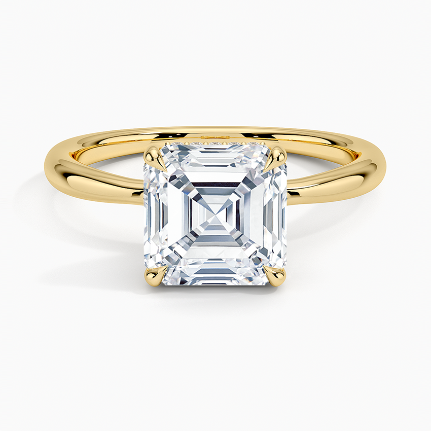 Ascend—Crown Still Ring | Solitaire Asscher Diamond with Hidden Halo
