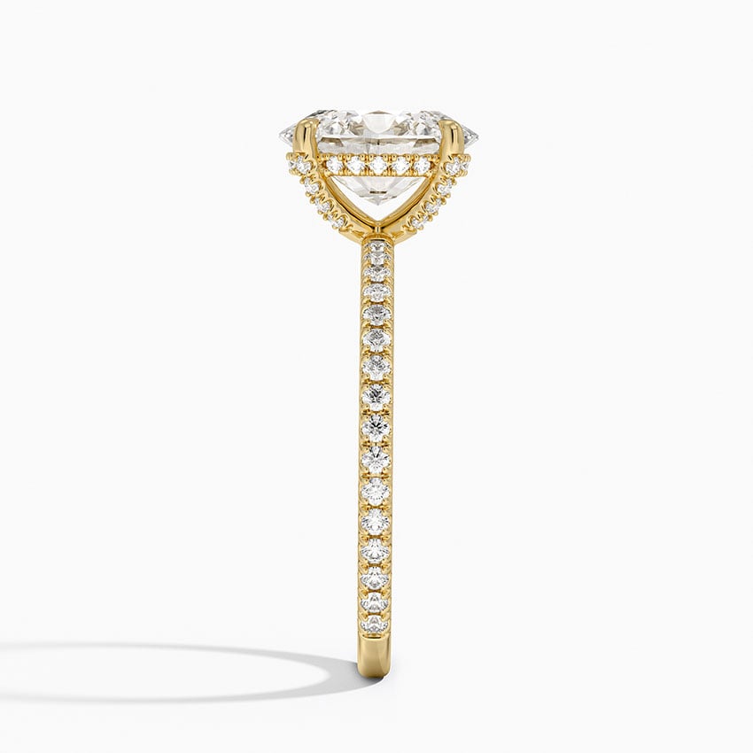Bloom—Crowned Still Ring | Oval Cut Pave Diamond Ring with Hidden Halo