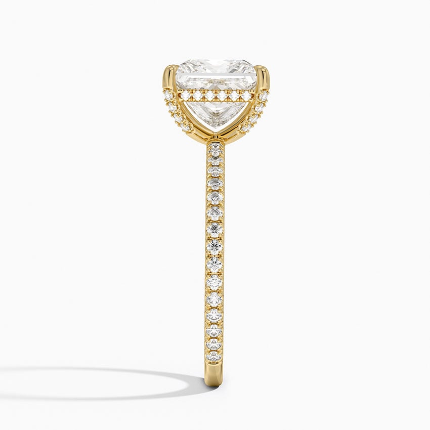 Radiate—Crowned Still Ring | Princess Cut Pave Diamond Ring with Hidden Halo