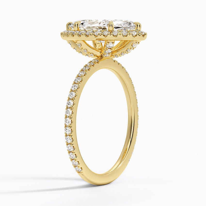Bloom—Crowned Still Ring | Marquise Halo Diamond